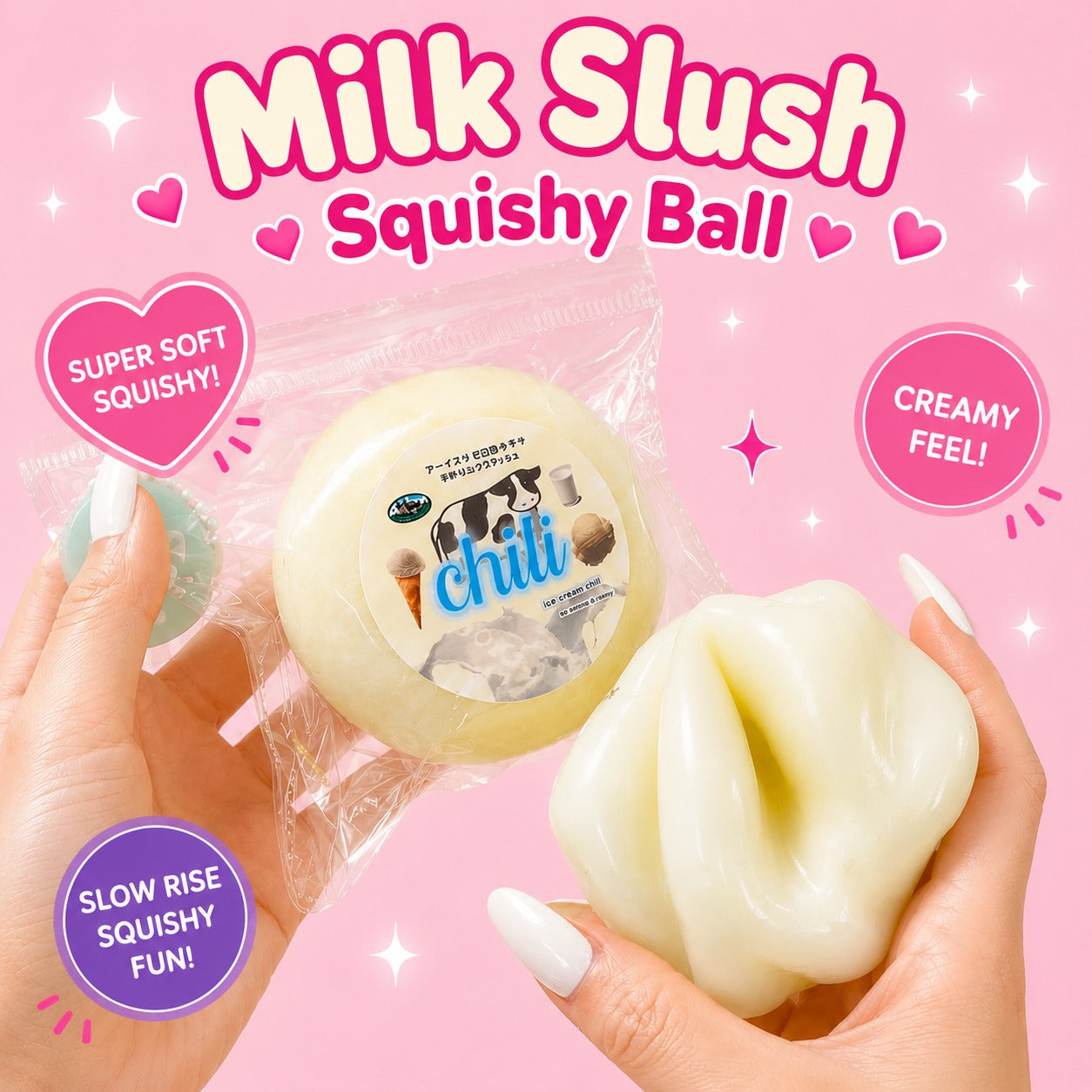 Handmade Milk Slush Squishy Ball 🤍